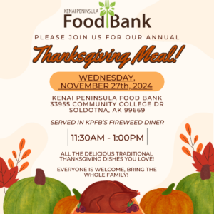 Join us for our Thanksgiving Meal event on November 27th.